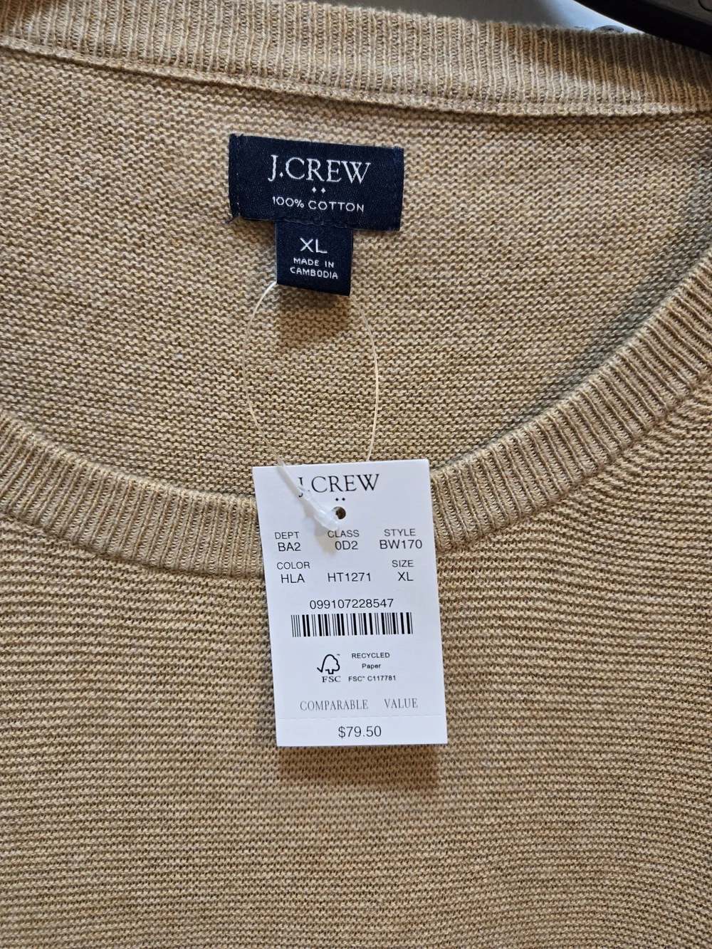 J. Crew men 100%